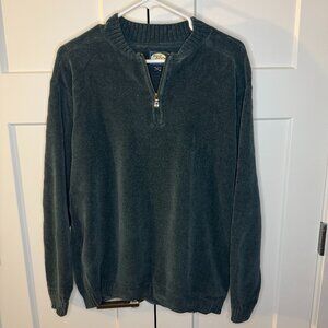 Tommy Bahama Men's Green Knit Sweater Long Sleeve Sweatshirt 1/4 Zip Size M